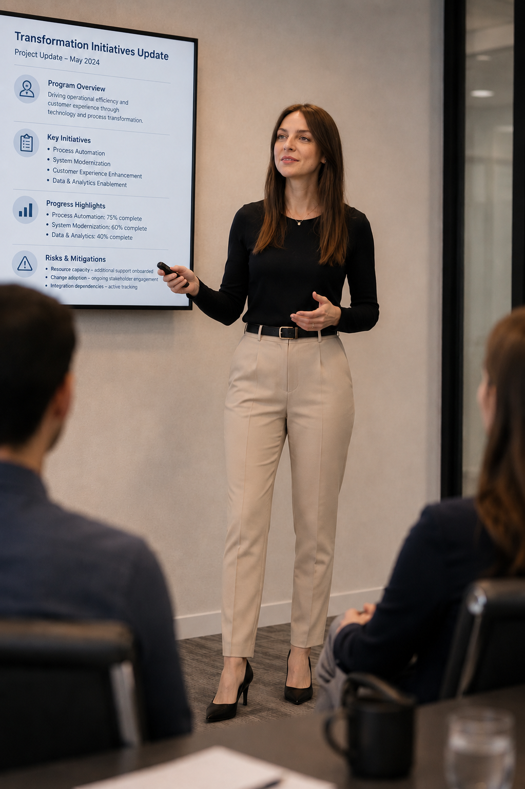 Presenting transformation initiatives to a room